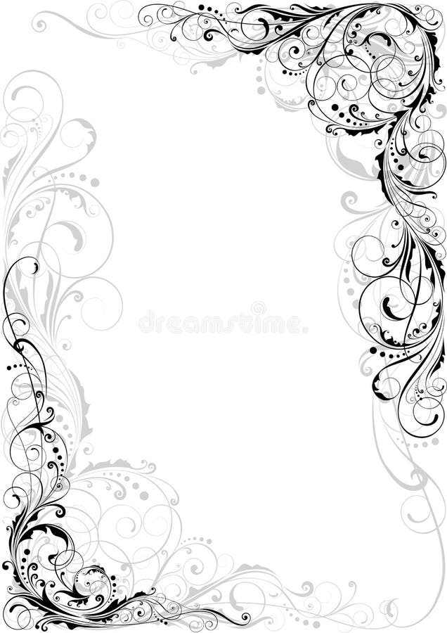 Ornamento preto e cinzento do redemoinho ilustração do vetor Ornamento preto e cinzento do redemoinho ilustração do vetor