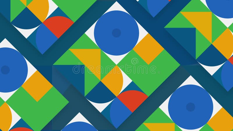 Ornamento retro colorido con formas geométricas. movimiento. animación modernista con figuras geométricas multicolores. colorido libre illustration