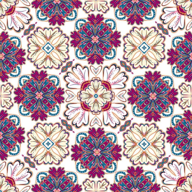 Ornamento tradizionale spagnolo, modello senza cuciture Mediterraneo, progettazione delle mattonelle, illustrazione di vettore illustrazione vettoriale Ornamento tradizionale spagnolo, modello senza cuciture Mediterraneo, progettazione delle mattonelle, illustrazione di vettore illustrazione vettoriale