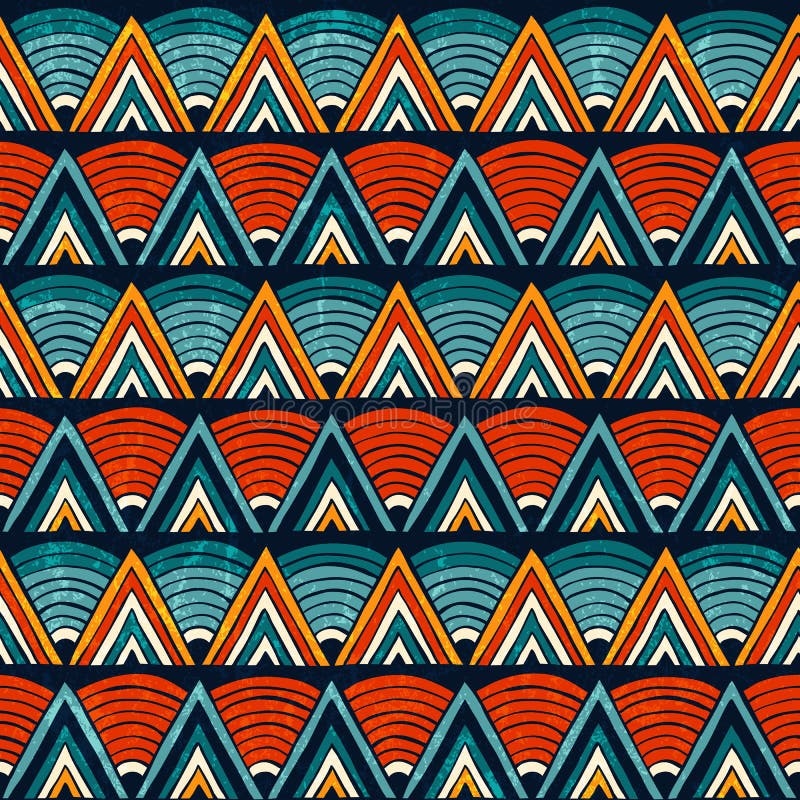 Ornamento tribal en colores vibrantes Fondo abstracto inconsútil del vector ilustración del vector Ornamento tribal en colores vibrantes Fondo abstracto inconsútil del vector ilustración del vector