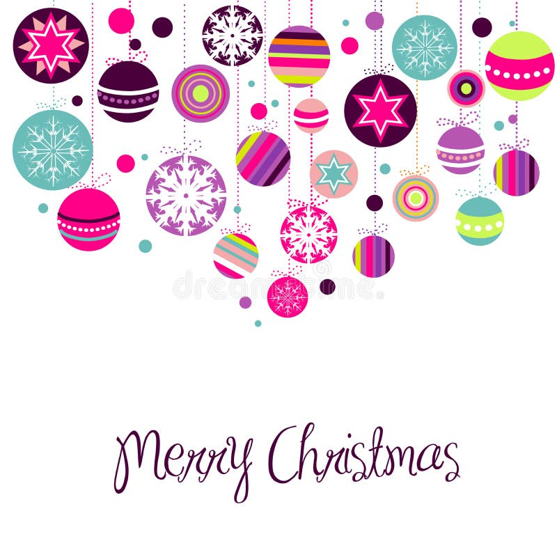 Ornamentos retros de la Navidad stock de ilustración Ornamentos retros de la Navidad stock de ilustración