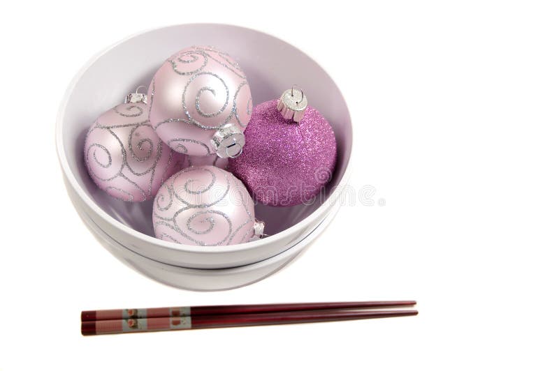 Ornaments in a bowl stock photo. Image of isolated, holiday 11773598