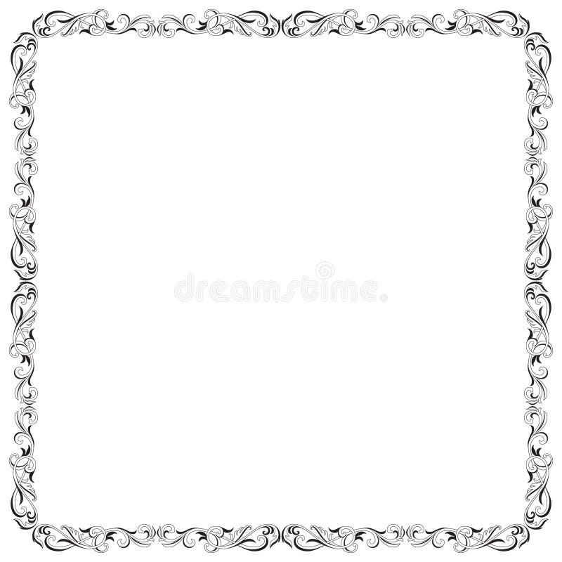 Ornate Black and White Border. Stock Vector Illustration of border