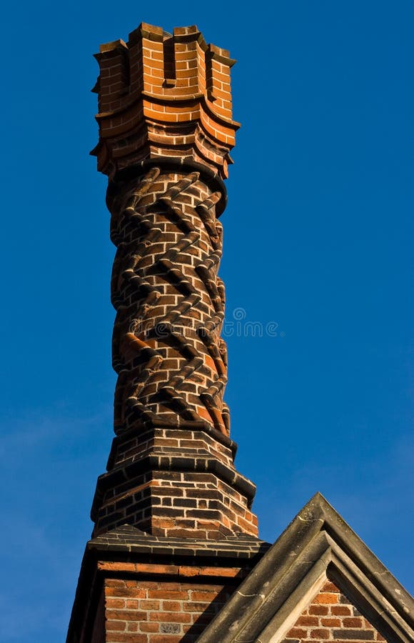 Ornate Brick Chimney stock photos