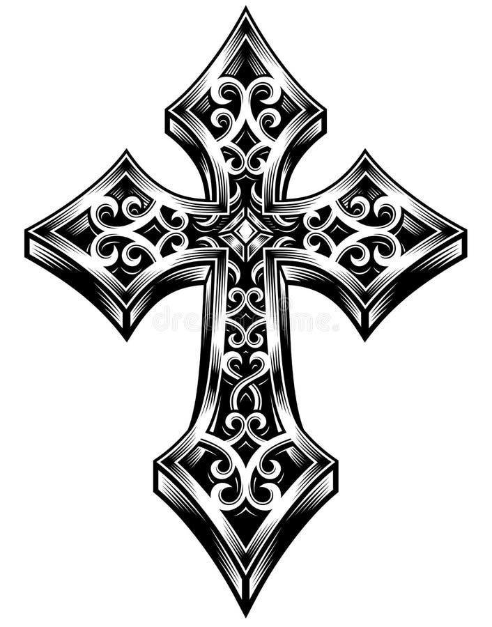 Ornate Celtic Cross Vector stock vector. Illustration of christ - 33684806