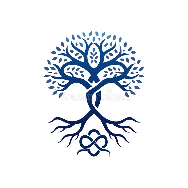 Ornate Celtic Tree of Life Vector Design in Black and White vector illustration