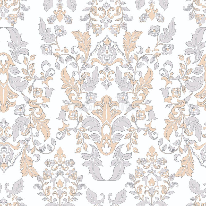 Ornate Damask Background. Vector Vintage Wallpaper. Stock Illustration