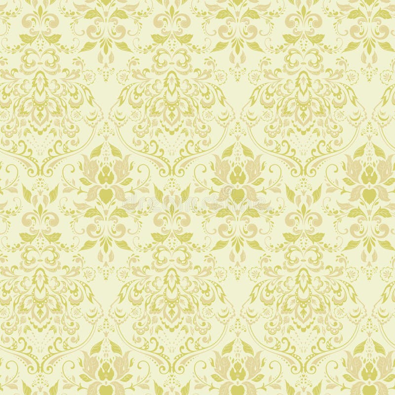 Ornate Damask Vintage Wallpaper. Vector Seamless Pattern. Stock Vector