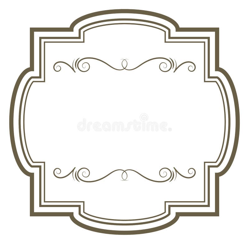 Ornate decorative frame with geometrical line retro border stock illustration