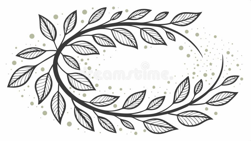 Ornate decorative oval frame made of elegant leafy branches vector design Generative AI vector illustration