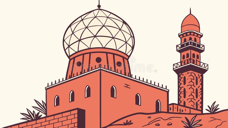 Ornate Dome Building with Minarets Grand Architecture Vector Vector design Generation AI ilustracja wektor