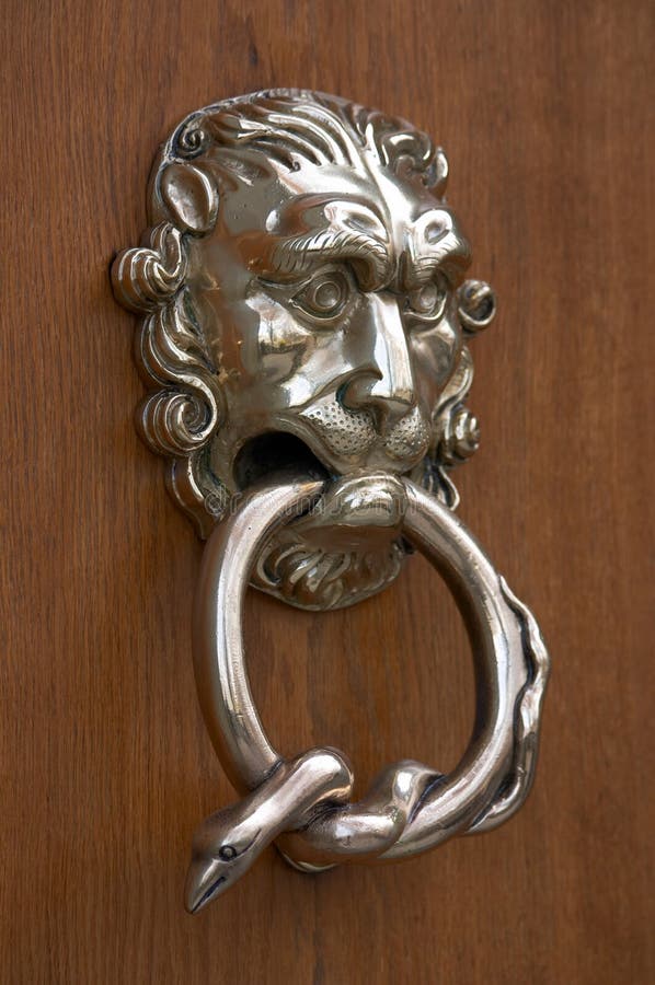 Ornate door knocker stock photo. Image of knocking, shiny 12794004