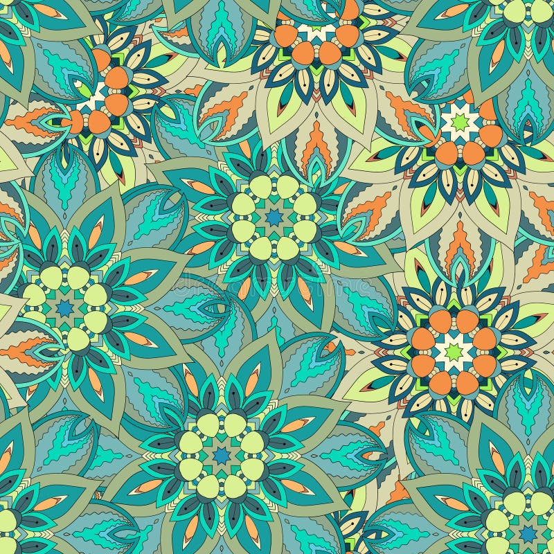 Ornate Floral Seamless Texture, Endless Pattern with Vintage Mandala ...