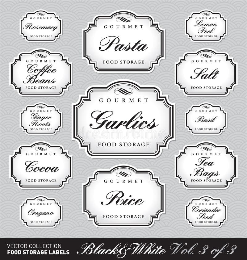 Ornate food storage labels vol3 (vector) stock illustration Ornate food storage labels vol3 (vector) stock illustration