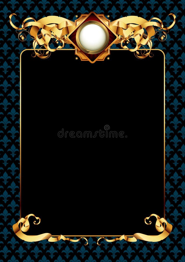 Blue ornate frame stock vector. Illustration of retro 15402834