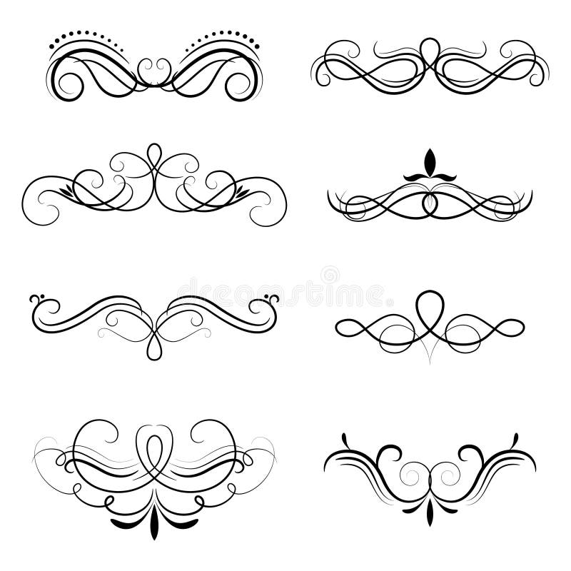 Ornate frames and scroll elements. stock illustration Ornate frames and scroll elements. stock illustration