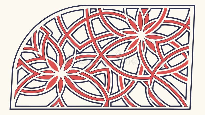 Ornate Geometric Pattern Illustration Decorative Screen Design, vector design Generative AI stock illustration