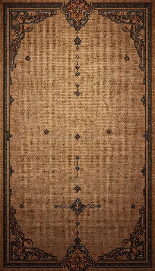 Ornate Islamic Pray Rug Design cu modele geometrice și ton cald stock illustration