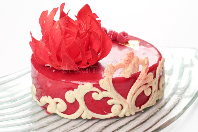 Ornate red velvet cake royalty free stock images