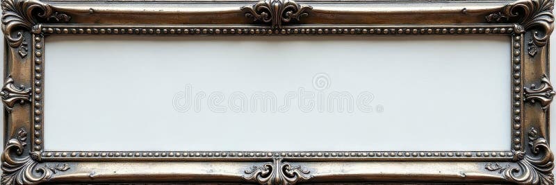Ornate silver picture frame, weathered patina , isolated, elegant, photography vector illustration