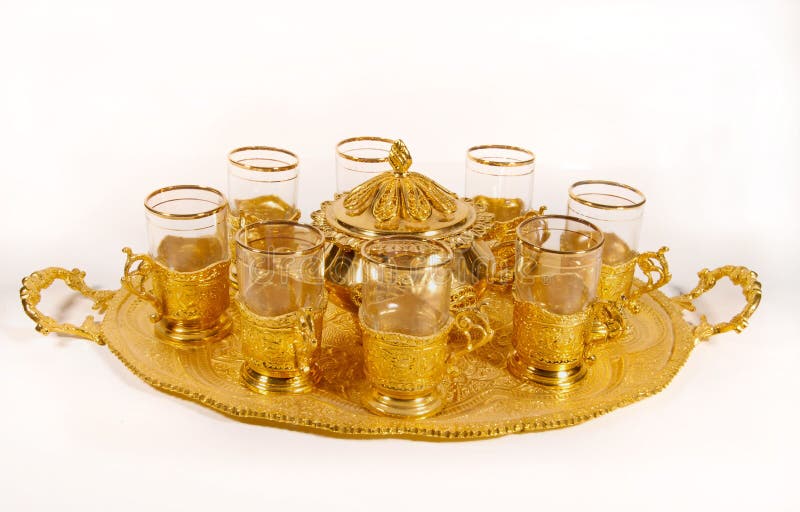 Ornate tea set stock image. Image of eastern, gold, entertain 11500145