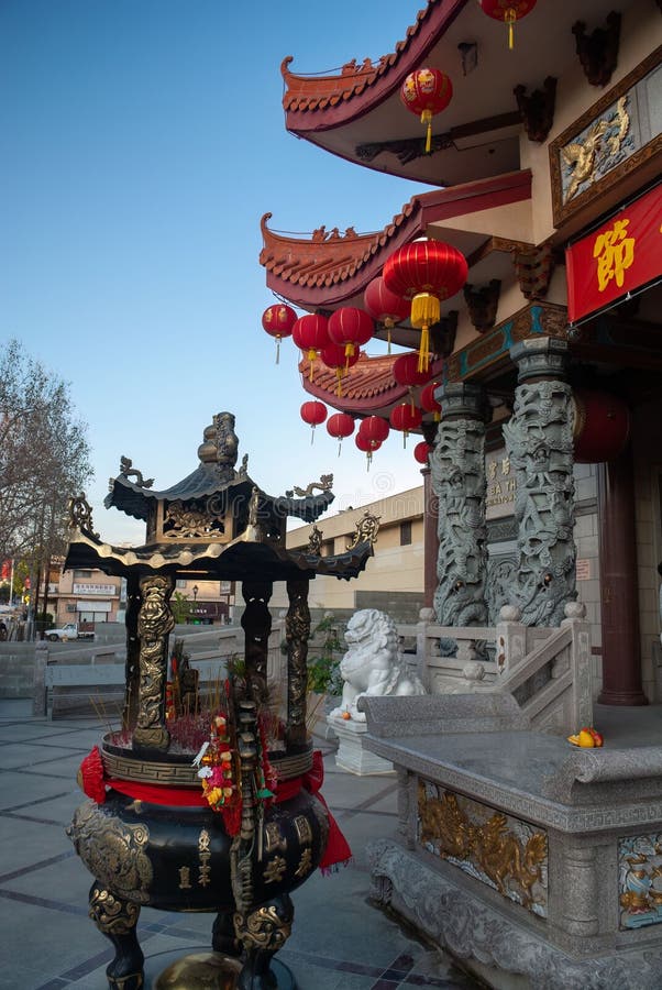 A Temple with Oriental Architecture and Oriental Style Decorations on