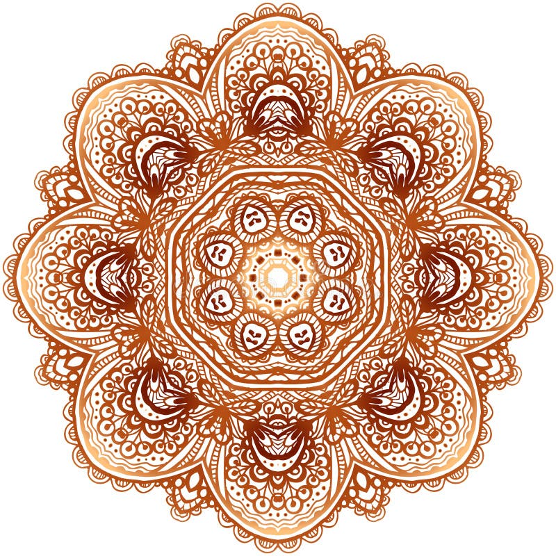 Ornate vintage beige vector doodle circle pattern vector illustration