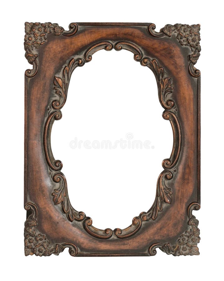 Ornate vintage frame over white background