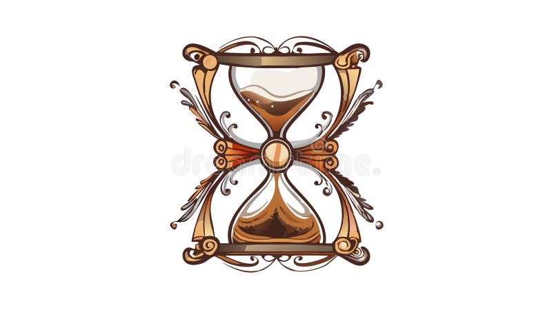 Ornate vintage Hourglass. Projektowanie wektora pomiaru czasu Generacyjna AI ilustracja wektor