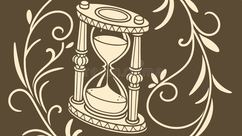 Ornate Vintage Hourglass Vector Ilustracje wektorowe Generation AI ilustracji