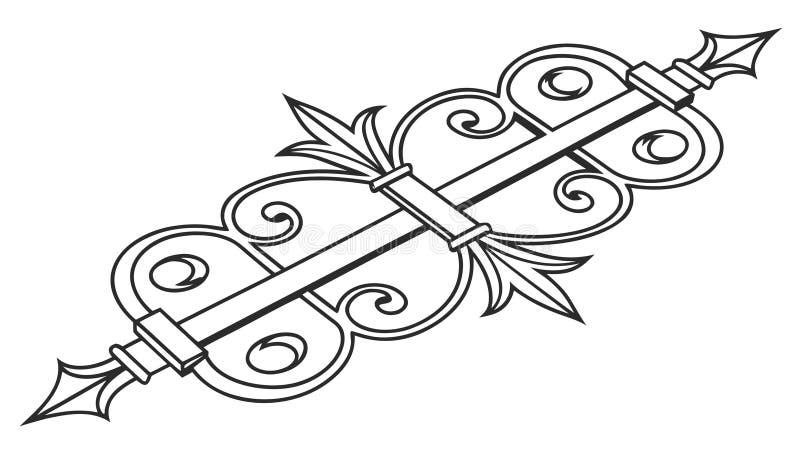 Ornate Wrought Iron Decorative Element Vector, vector design Generative AI royalty free illustration