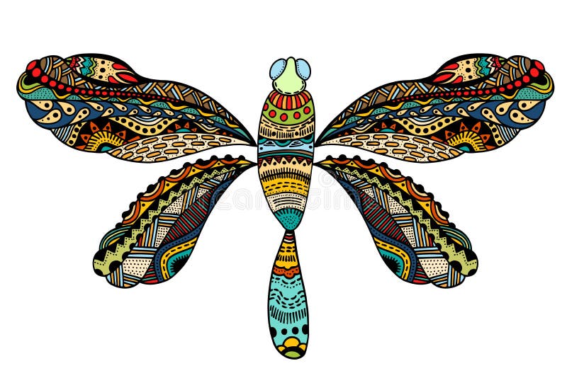 Download Ornate zentangle dragonfly stock vector. Illustration of ...