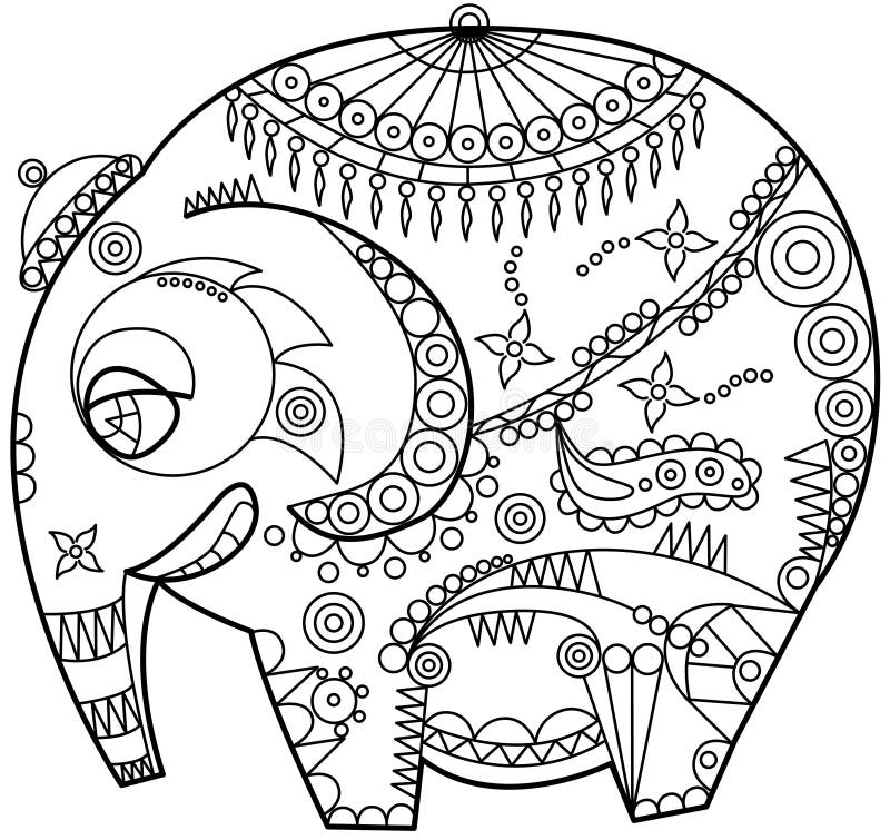 Ornated elephant vector illustration