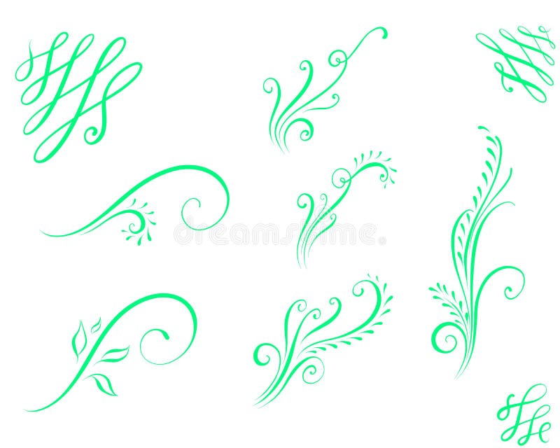 Ornement calligraphique épanoui pour des cartes illustration de vecteur Ornement calligraphique épanoui pour des cartes illustration de vecteur