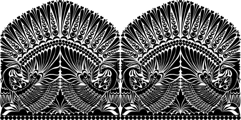 Ornement de Russe de tatouage ornement de folklore avec l'oiseau