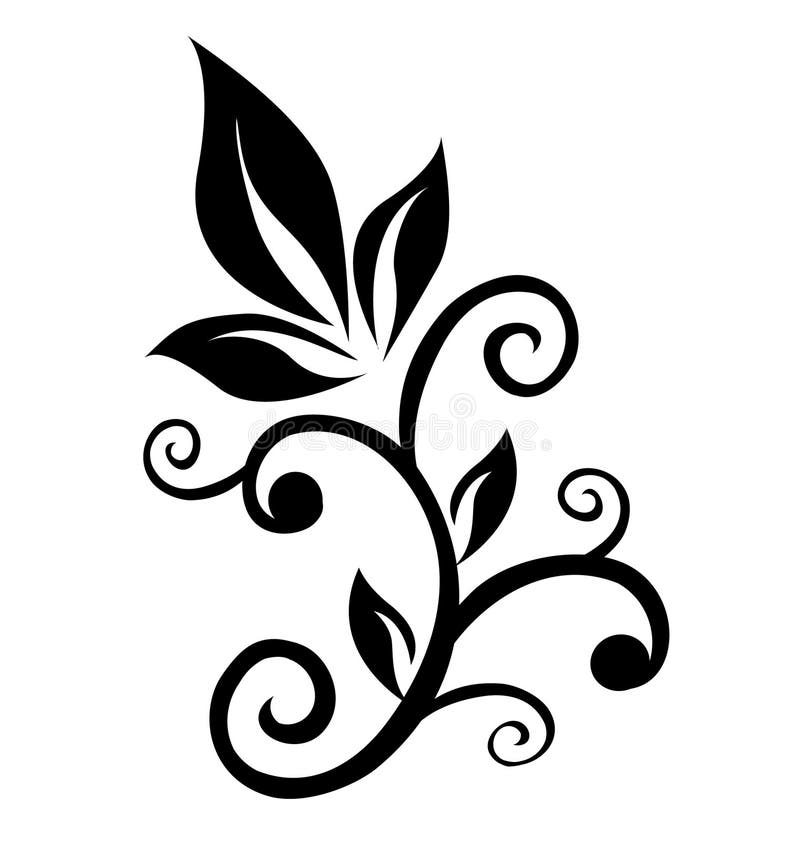 Ornement floral de remous illustration de vecteur