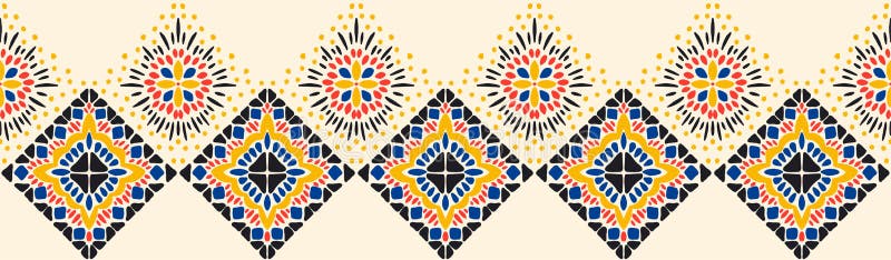 Ornement géométrique de folklore d'Ikat Texture ethnique tribale de vecteur Modèle rayé sans couture dans le style aztèque