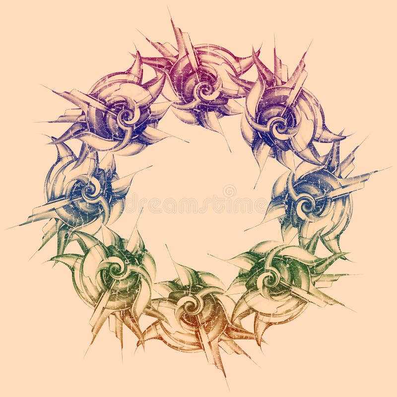 Ornement rond abrégez le fond illustration de vecteur