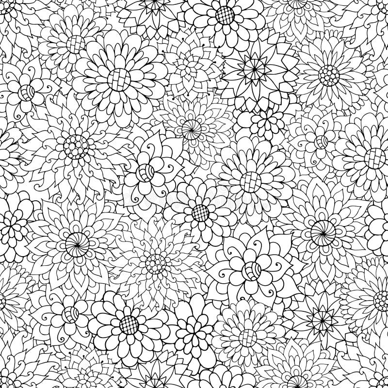 Ornement tiré par la main de fleur de zentangle pour l'anti effort adulte illustration stock Ornement tiré par la main de fleur de zentangle pour l'anti effort adulte illustration stock