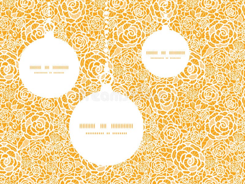 Ornements d'or de Noël de roses de dentelle de vecteur illustration stock Ornements d'or de Noël de roses de dentelle de vecteur illustration stock