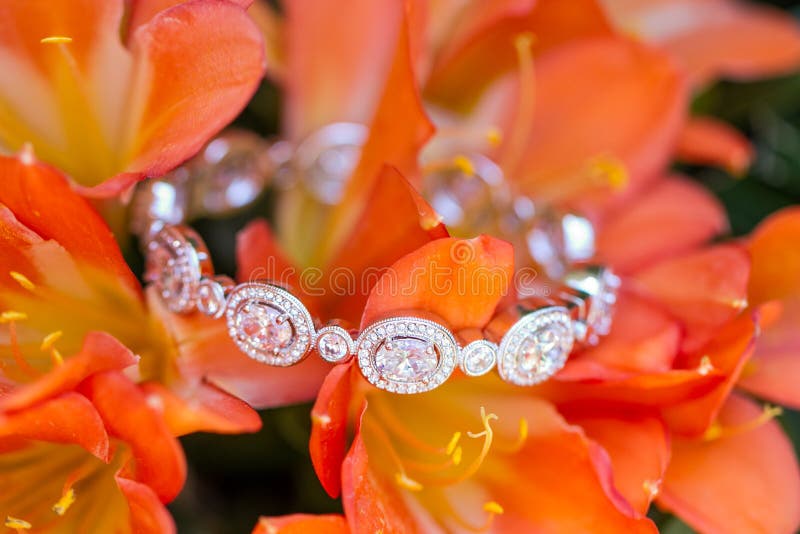 Oro bianco e braccialetto del diamante immagine stock Oro bianco e braccialetto del diamante immagine stock