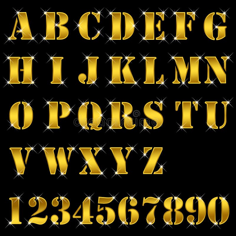 Oro, lettere, alfabeto, numeri royalty illustrazione gratis Oro, lettere, alfabeto, numeri royalty illustrazione gratis