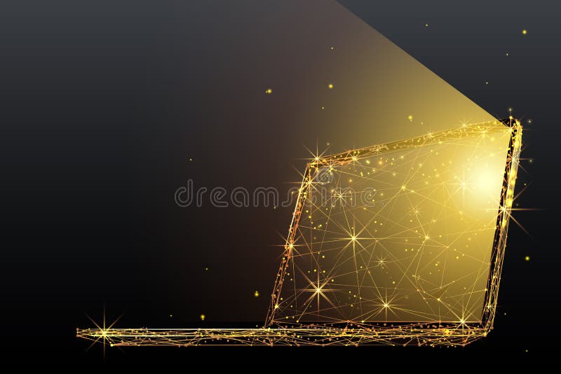Oro polivinílico bajo del ordenador portátil ilustración del vector Oro polivinílico bajo del ordenador portátil ilustración del vector