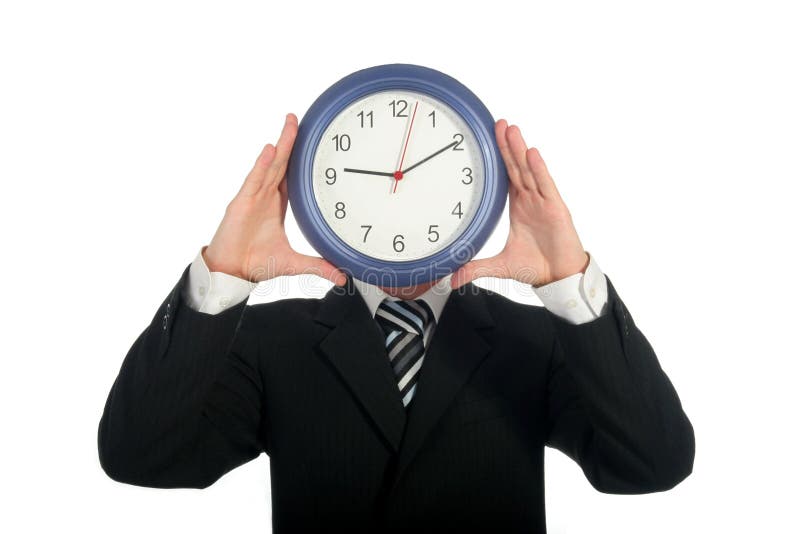 Orologio della holding dell'uomo d'affari immagini stock libere da diritti Orologio della holding dell'uomo d'affari immagini stock libere da diritti