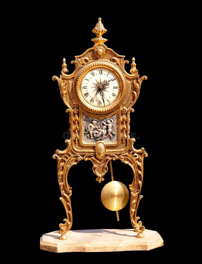 Orologio di pendolo d'ottone dell'annata antica