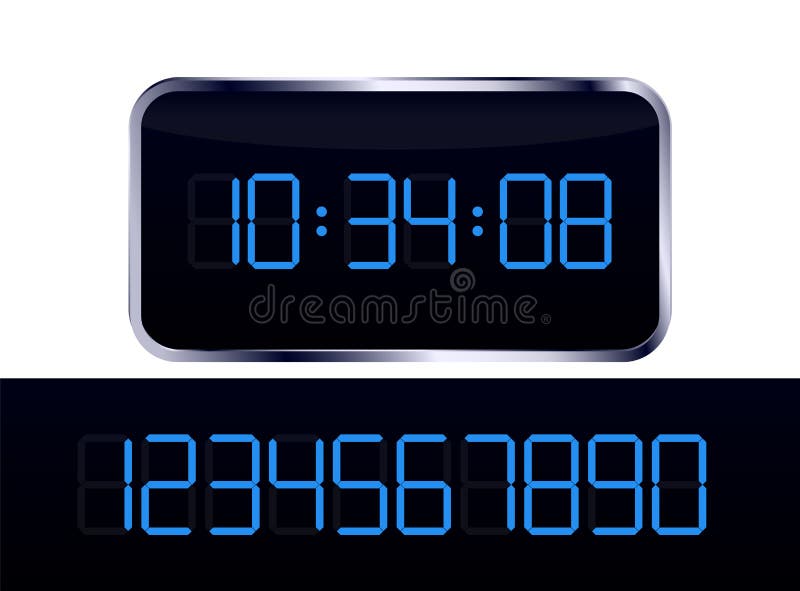 Orologio digitale blu royalty illustrazione gratis Orologio digitale blu royalty illustrazione gratis