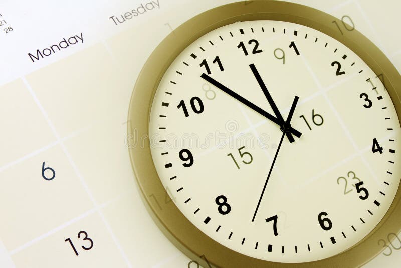 Orologio e calendario immagine stock libera da diritti Orologio e calendario immagine stock libera da diritti