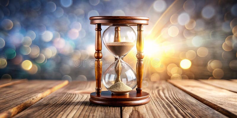 Orologio in legno su sfondo astratto illustrazione di stock