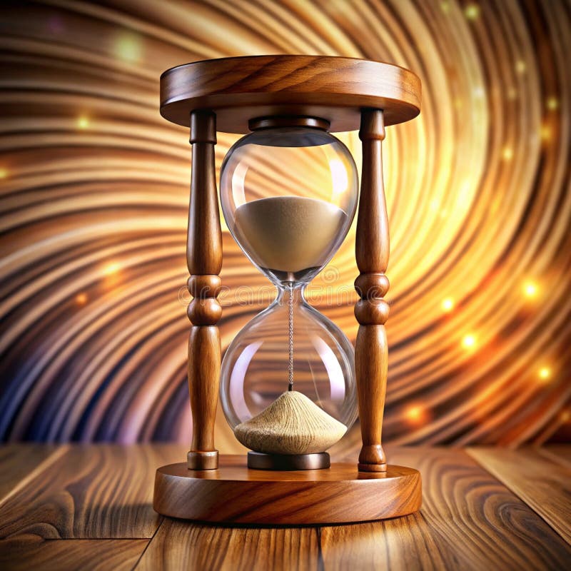 Orologio in legno su sfondo astratto illustrazione di stock