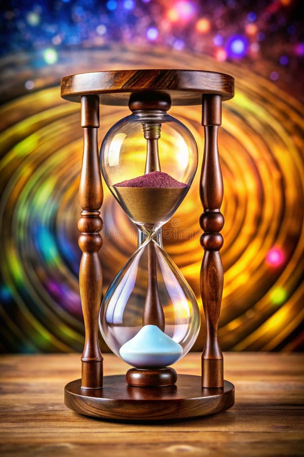 Orologio in legno su sfondo astratto illustrazione vettoriale